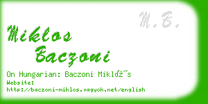 miklos baczoni business card